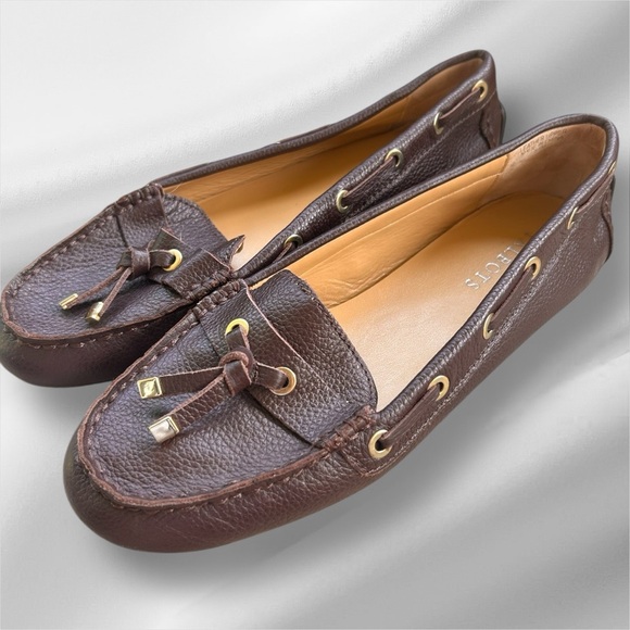 Talbots Brown Leather Loafers with tassels  Sz 8.5 - Picture 1 of 4